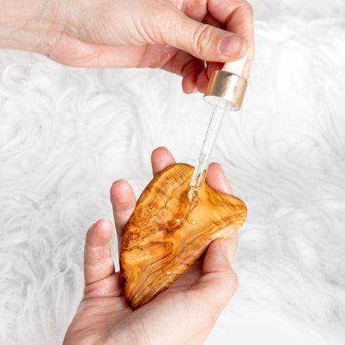 Hand-Carved Olive Wood Heart Gua Sha – Natural Facial Massage Tool for Glow & Lift
