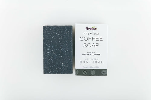 4. Premium Style: Fivesso Organic Charcoal Coffee Soap Bar – Handcrafted Detox & Exfoliation