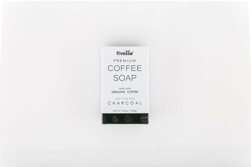 4. Premium Style: Fivesso Organic Charcoal Coffee Soap Bar – Handcrafted Detox & Exfoliation