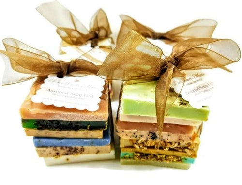 “Handmade Vegan Soap Sampler – 6–8 Assorted Loaf Ends, 10 oz Grab Bag, Gift-Ready”
