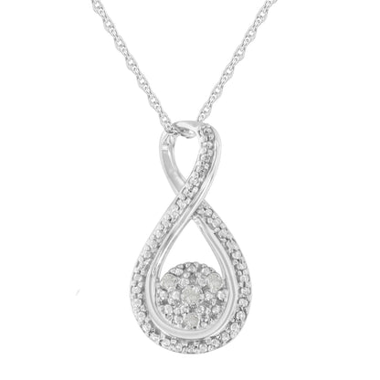 .925 Sterling Silver Diamond Accent Infinity 18" Pendant Necklace (I-J color, I2-I3 clarity)-0