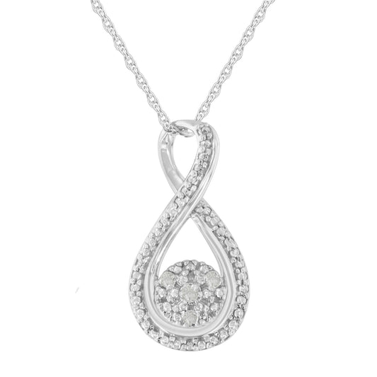 .925 Sterling Silver Diamond Accent Infinity 18" Pendant Necklace (I-J color, I2-I3 clarity)-0