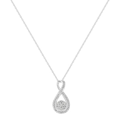 .925 Sterling Silver Diamond Accent Infinity 18" Pendant Necklace (I-J color, I2-I3 clarity)-1