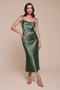 Slim Fit Satin Midi Dress