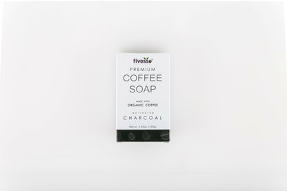 4. Premium Style: Fivesso Organic Charcoal Coffee Soap Bar – Handcrafted Detox & Exfoliation