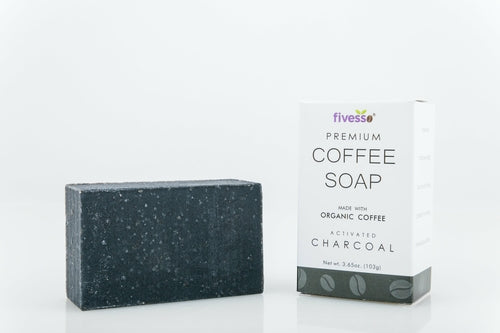 4. Premium Style: Fivesso Organic Charcoal Coffee Soap Bar – Handcrafted Detox & Exfoliation