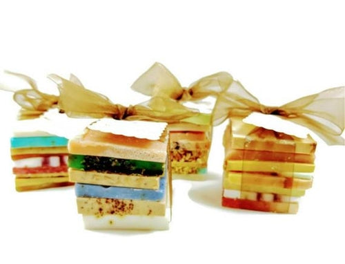 “Handmade Vegan Soap Sampler – 6–8 Assorted Loaf Ends, 10 oz Grab Bag, Gift-Ready”